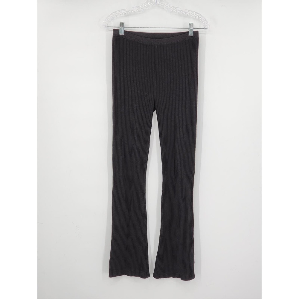 Sandro Paris Ribbed Stretchy Black Bootcut Pants Size Large